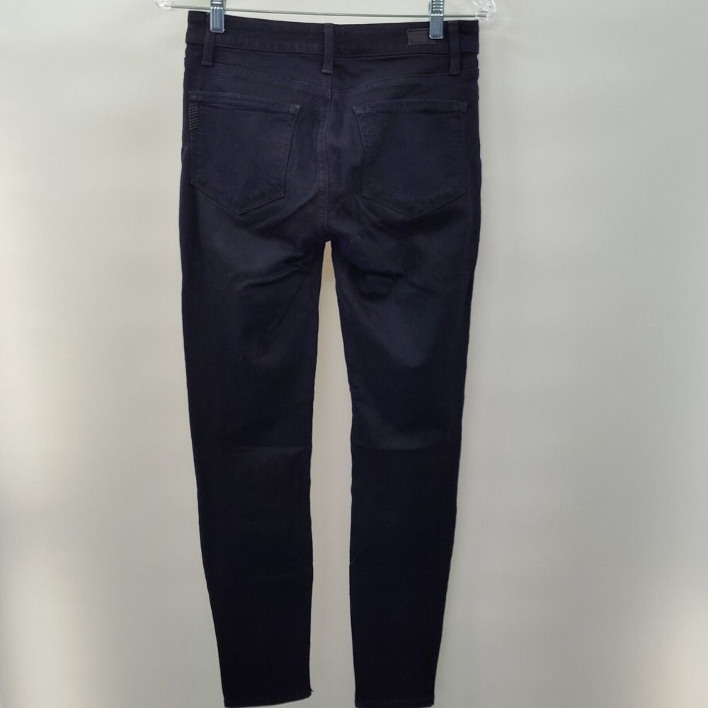 Paige Jeans Womens 27 Black Verdugo Ultra Skinny Stretch Destroyed Mid Rise - Picture 3 of 5